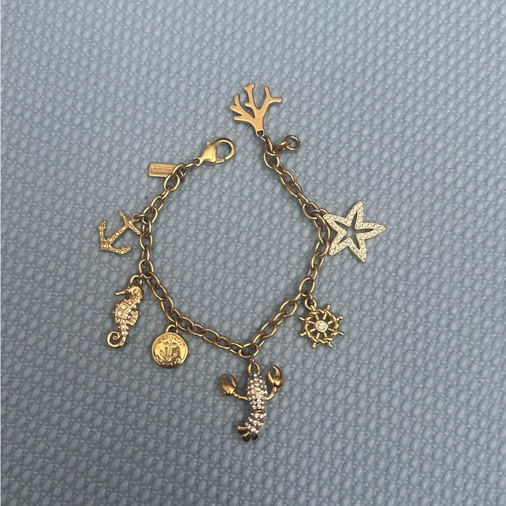 Coach Gold Charm Bracelet with Nautical Charms